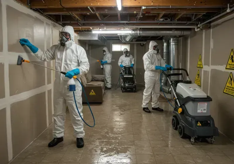 Basement Moisture Removal and Structural Drying process in Woodbury, NJ